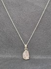 Raw Cut Morganite Pendant On 22" Silver Chain — photo 1