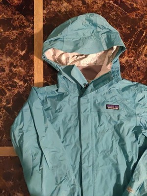 Women s Patagonia H2NO Hooded Rain Windbreaker Jacket Sky Light Blue
