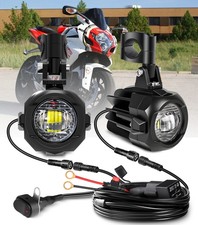 2pcs Motorcycle Led Headlight Driving Spot Light Auxiliary Lamp 6000k White