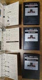 Junk GALAXIAN, BASEBALL, YOSAKU w/ Box, Manual 3 Games for EPOCH Cassette Vision