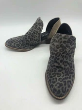Pre-Owned Diba True Gray Size 6.5 Leopard Slip On Boots
