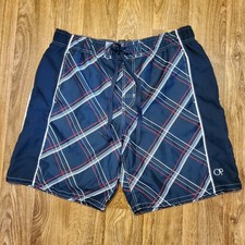 Ocean Pacific OP Swim Trunks Board Shorts Men Large 36-38 Navy Blue Swim Surf