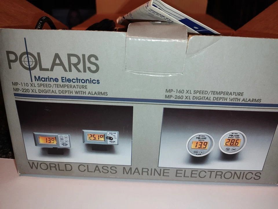 Polaris MP220XL Digital Depth Sounder + Speed + Temps Transducer & Mount NOS - Image 4 of 4