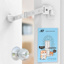 Adjustable Door Strap and Latch, Damage-Free Cat Door Latch to Keep Large Dog Ou