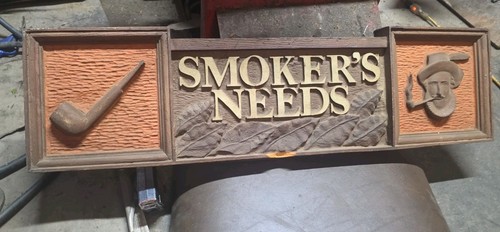 vintage tobacco advertising sign 36.5" X 10"x 2" 1950s Sir Walter Raleigh Pipe!