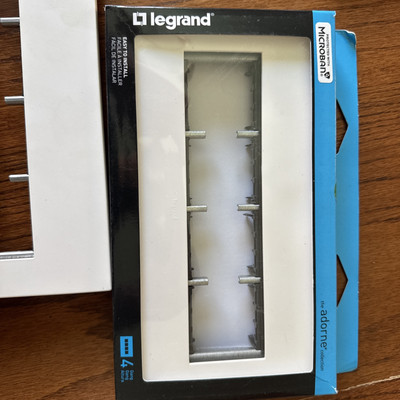 Legrand Adorne Matte White  4-Gang Screwless Wall Plate (New)