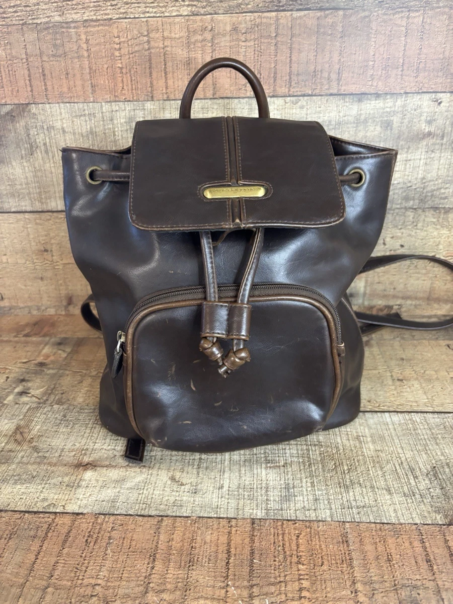 Vintage Liz Claiborne Brown Leather backpack rucksak w top handle s-l400.jpg main image 4