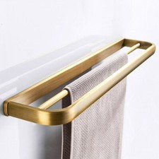 Antique Brass Wall Mounted Bathroom Towel Rack Bar Double Rail Holder