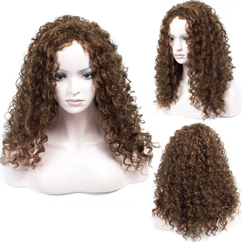 Women Fashion Afro Long Kinky Curly Hair Wavy Brown Wigs Sexy Wig Party Wig - Afbeelding 1 van 9