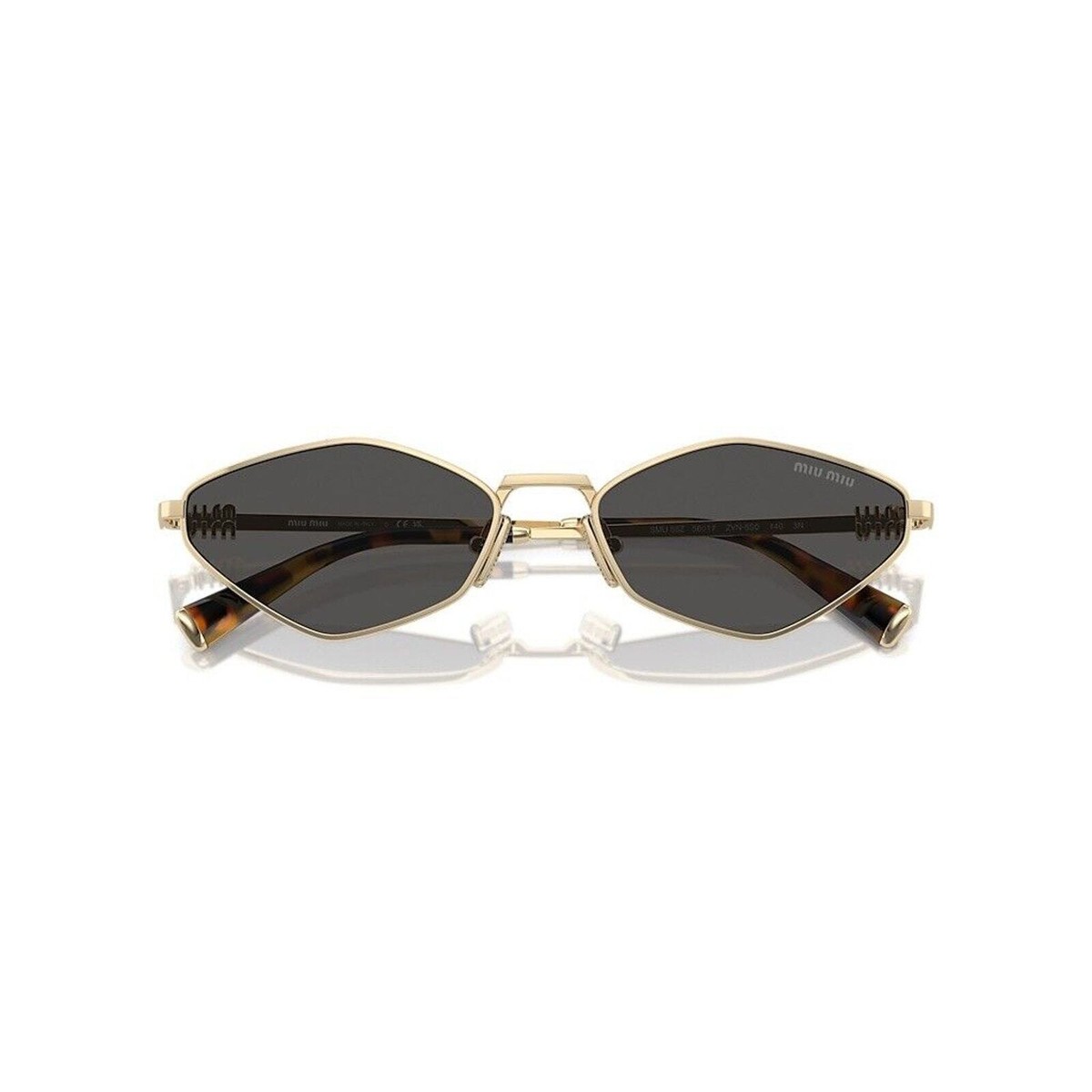 MIU MIU MU 56ZS ZVN5S0 Gold Dark Grey Lens Women Sunglasses