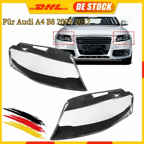 Scheinwerferglas Linsen Streuscheiben Abdeckung Für Audi A4 B8 2009-2012 L+R - Bild 2 von 12