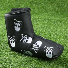 Blade Putter Head Cover Golf Leather Headcover Black Skull Style Finger Ten US