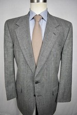 1976-1994 Burberry Gray Glen Plaid 100 Wool Two Button Sport Coat Size: 40R