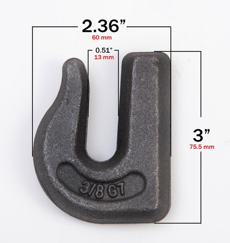 4x Weld on Grab Chain Hooks 3/8" Tractor Bucket Trailer Rigging Tow WLL 6600 lbs - Picture 2 of 8