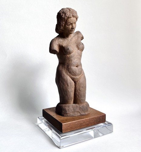 Lovely Vintage Terra Cotta Sculpture Nude Woman, Mid Century Modern Signed 1960s - Picture 2 of 14