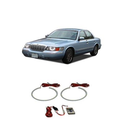 Bright White RF LED Headlight Halo Ring Kit for Mercury Grand Marquis 98-02
