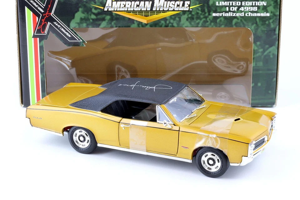 1:18 ERTL American Muscle 1966 Pontiac GTO John Force Oro Metallico/Nero - Imagen 2 de 4
