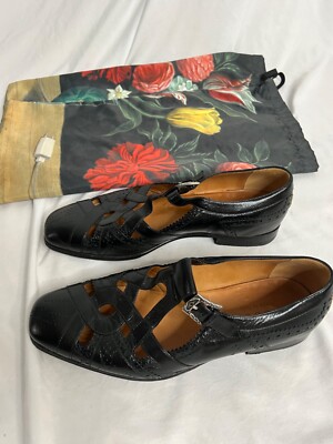 GUCCI black leather Brogue Cutout loafers | eBay display picture 3