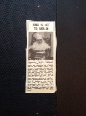 K3-8 Ephemera 1966 Picture Mrs R Murray Osnabruck Iona Broadstairs