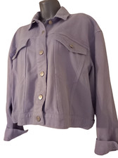 Reclaimed Vintage Lilac Women's Overdyed  Denim Jacket - Size 10