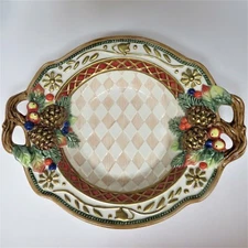 NEW IN BOX Vintage FITZ & FLOYD Jolly Ole St. Nick Open Candy Dish 