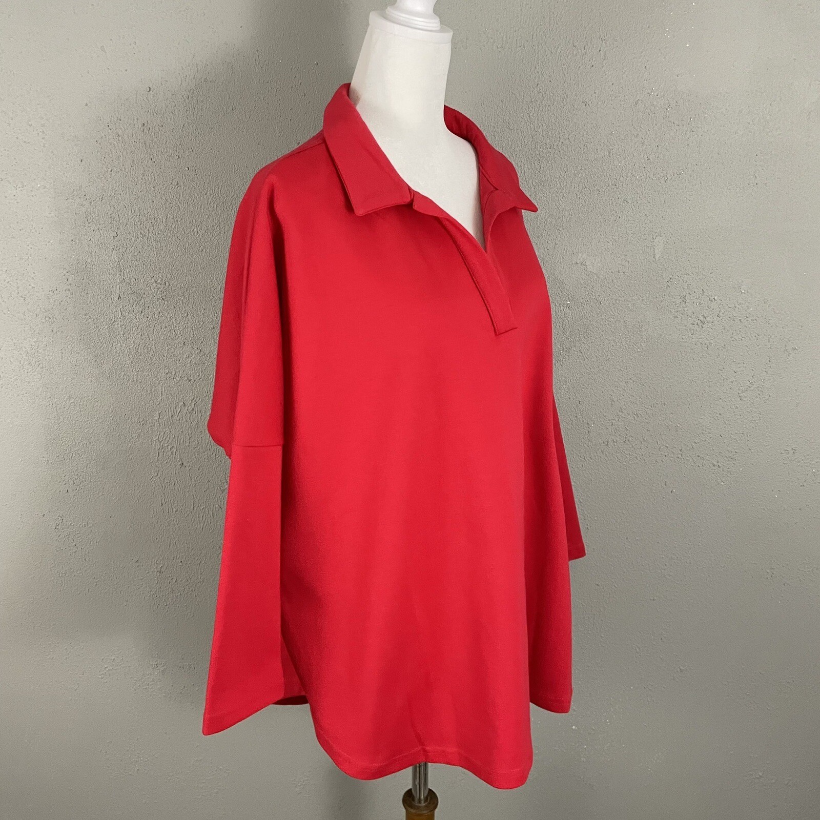 Pomander Place Tuckernuck Red Easy Polo Top M/L Swing… Gem