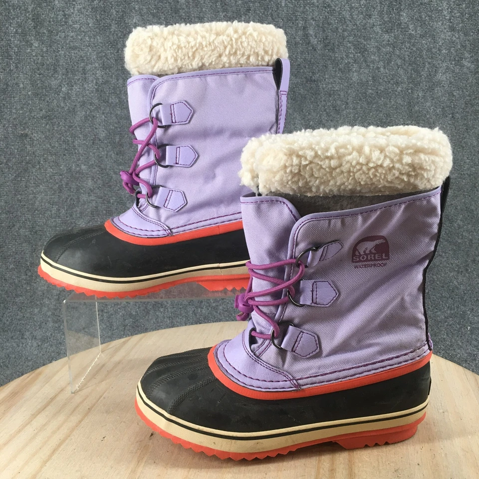 Sorel Waterproof Snow Boots Youth 6 Yoot Pac Purple Faux Fur NO INSOLES - Image 2 of 4