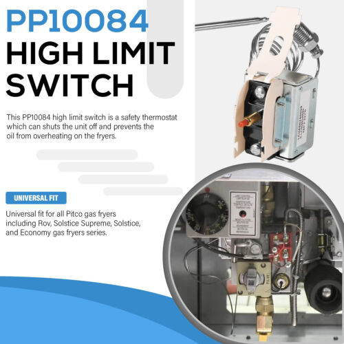 PP10084 High Limit Switch For Pitco Fryers Hi Limit Safety Thermostat 450F 45C+ - Picture 3 of 17