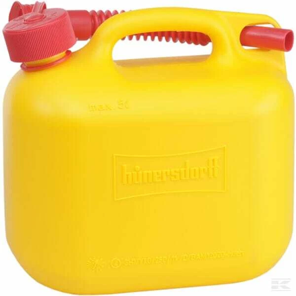 Jerrycan Bidon 5 L Jaune - Plastique avec bec verseur - Photo 1/1