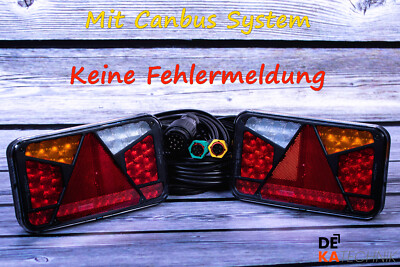 LED-Rückleuchten Set Anhänger Canbus Bajonett 6PIN + 5 Meter Kabelbaum 13 polig
