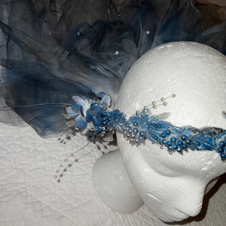 Cadáver Novia Boda Velo DISFRAZ GÓTICO ÚNICO ÚNICO ÚNICO ÚNICO EN SU CLASE Emily fantasma corona con cuentas Foto 4 de 4