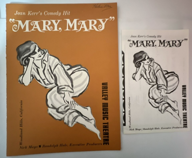 Jean Kerr's Comedy Hit Mary Mary 1960's Playbill + program CA Theatre Jean Kerr's Comedy Hit Mary Mary 1960's Playbill + program CA Theatre