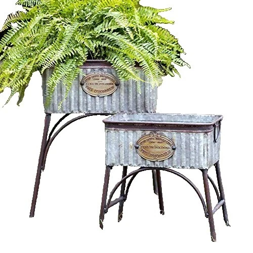 Metal Rectangular Plant Baskets, Pots, Window Buckets