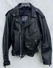 Sturgis USA Bikers Dream Apparel 100% Pure Leather Jacket Size 52 Zip in Liner