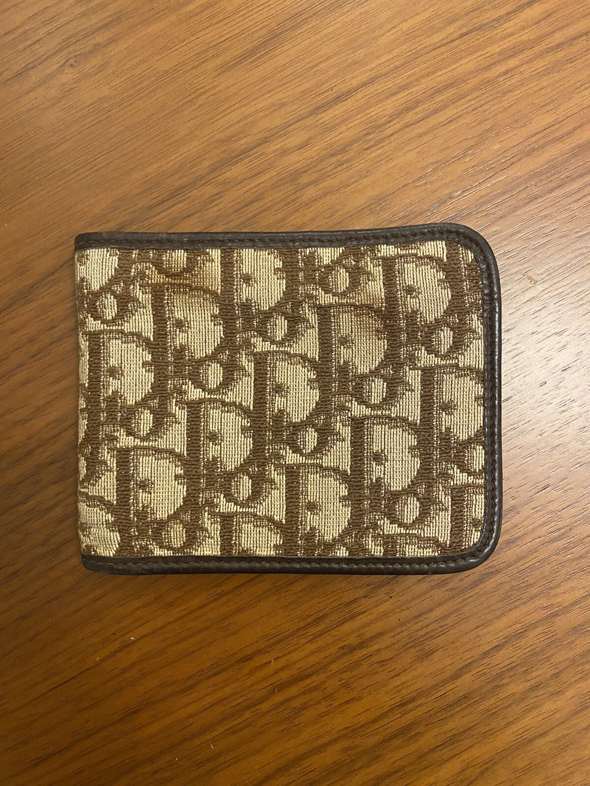 Portefeuille pliant vintage Dior oblique trotter
