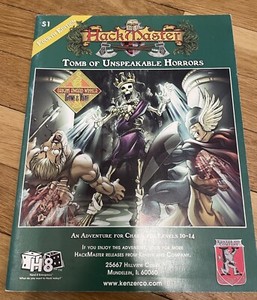 Hackmaster S1 Tomb of Unspeakable Horrors AD&D 1e Tomb of Horrors OSR
