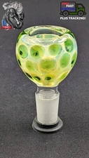 14mm Male Slide Tobacco Bowl Glass  for Water Pipes - BW05 Spotted GR