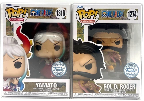 Funko Pop! One Piece Yamato 1316 & Gol D Roger #1274 SE Set of 2 with Protectors