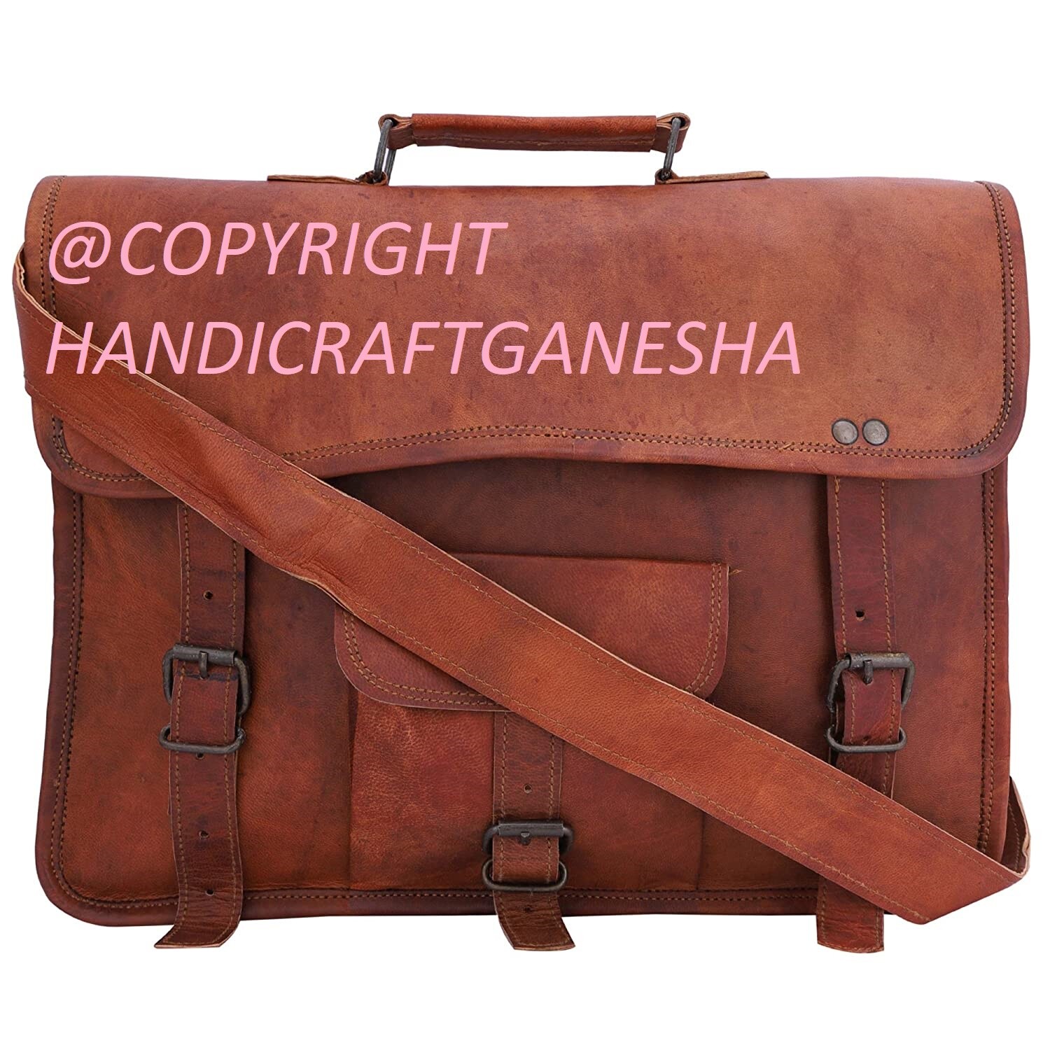 15" Unisex Cuero Bandolera Portátil Viaje Maletín Bolso Satchel Regalo para Él