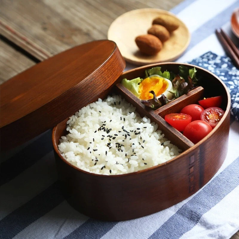 Wooden Lunch Box korean Lunchbox Food Container Small Fruit Kids School  Lunch bo