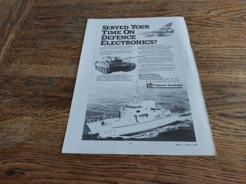 Telecom Australia Defence Industry Job Ad Vintage Print 1980's Advert - 第 1/1 張圖片