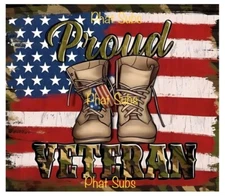 20oz Sublimation Tumbler Wrap Proud Veteran Ready To Press Heat Transfer