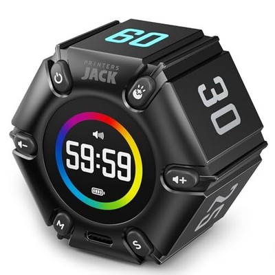  Pomodoro Timer, Productivity Cube Timer, Visual Focus Timer, Mute & Real Black