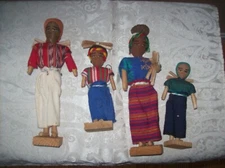 Vintage Folk Art 4 Island PAPER DOLLS  Handmade