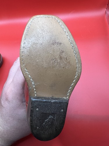 Stivali da cowboy vintage per bambini anni 50 Diamond C rosso/bianco stivali western - Foto 15 di 17