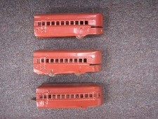 Lot of 3 Marx Interlocking Streamlined Passenger Cars O Gauge