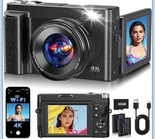 4K Digital Camera for Photography 2026 Latest WiFi 64MP Vlogging Camera for Y...