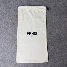 Authentic Fendi Logo Designer Dust Bag White Drawstring Storage 17.75"x9"