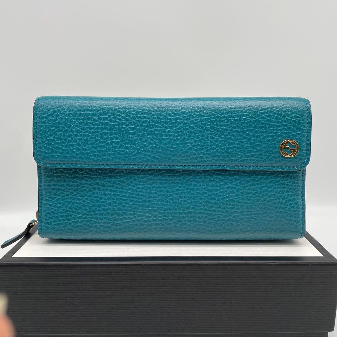 GUCCI Long Wallet Interlocking Double Hook Leathe… - image 2
