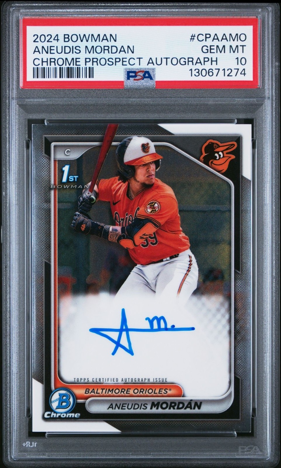 2024 Bowman Chrome Aneudis Mordan 1st Prospect Auto #CPA-AMO PSA 10 Gem Mint